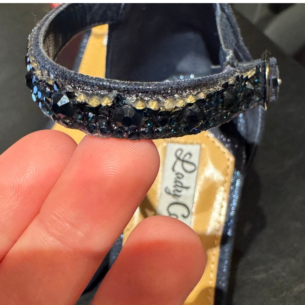Black Beaded Ankle-Strap Wedge Sandals - Picture 16 of 16